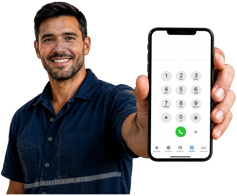 Plumber answering a Carramar enquiry by phone