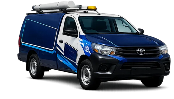 Our drain service van out on a Carramar job