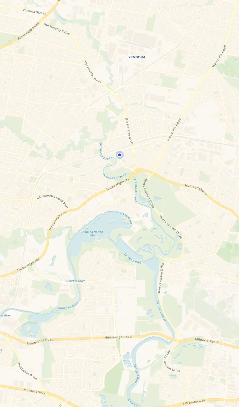 Map of the Carramar service area and the surrounding suburbs we cover.