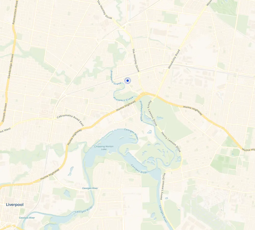 Map of the Carramar service area and the surrounding South-West, showing Carramar and the nearby streets we cover.