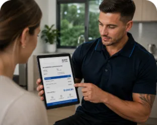 Going through the estimate with a Carramar customer
